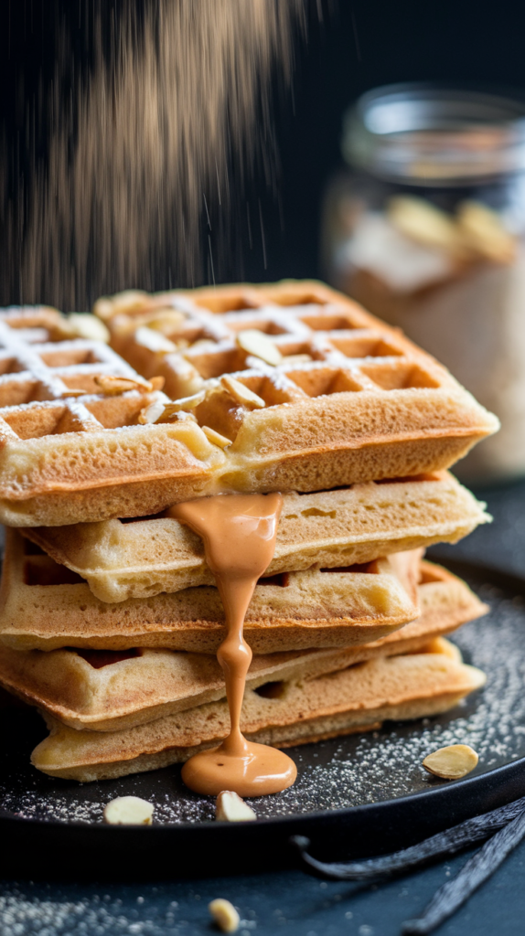 gluten-free vanilla almond protein waffles