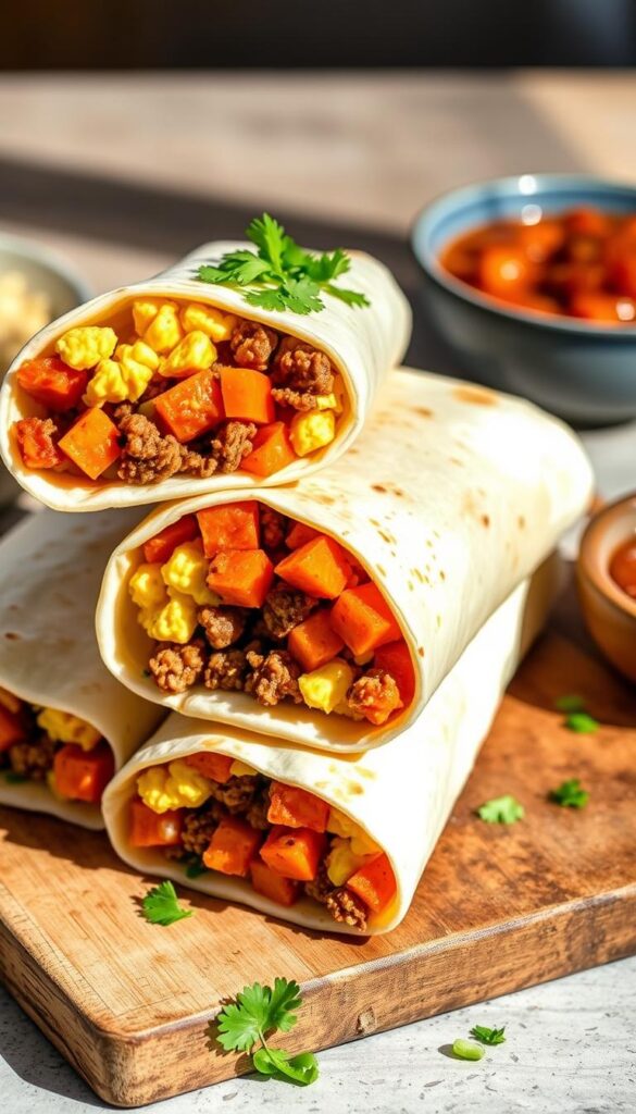 breakfast burritos with sweet potato