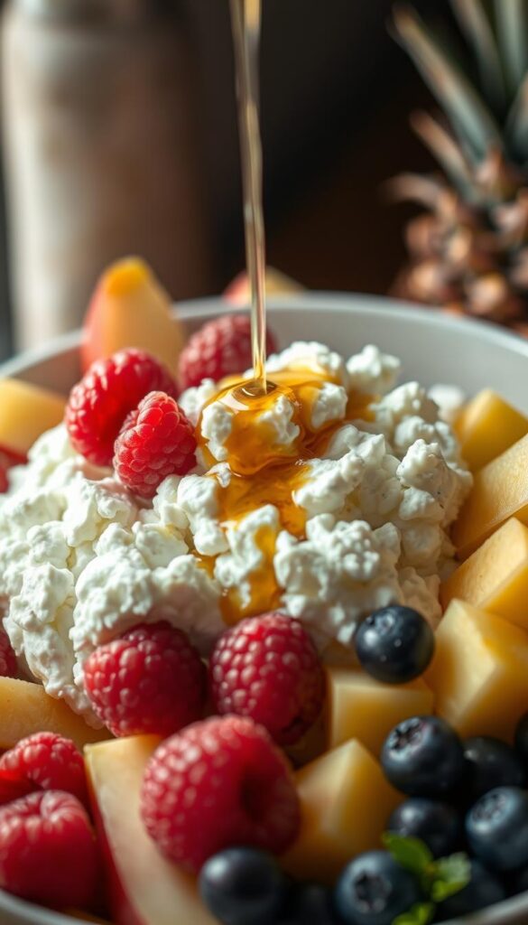 cottage cheese and fresh fruit bowl