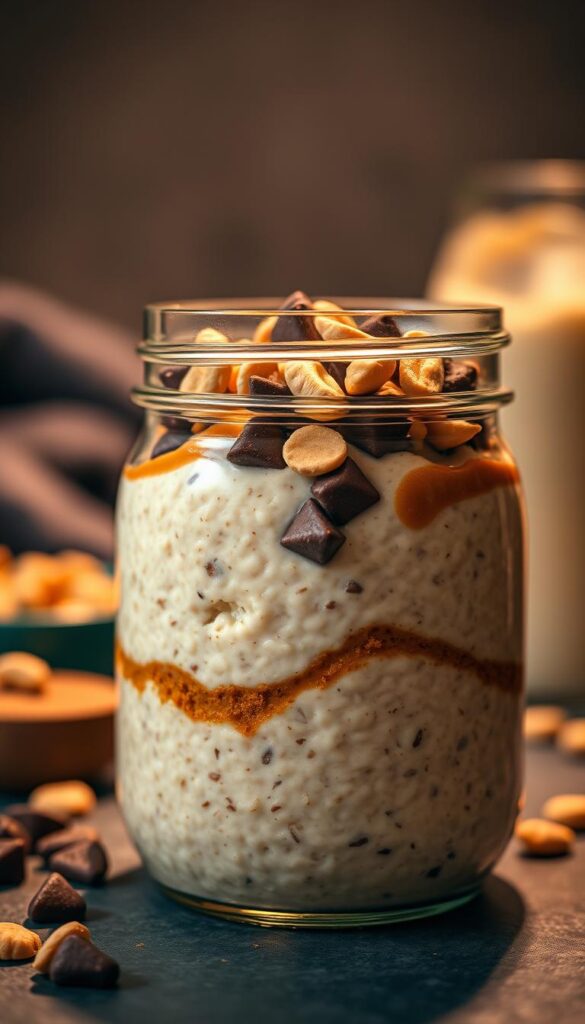 snickers overnight oats