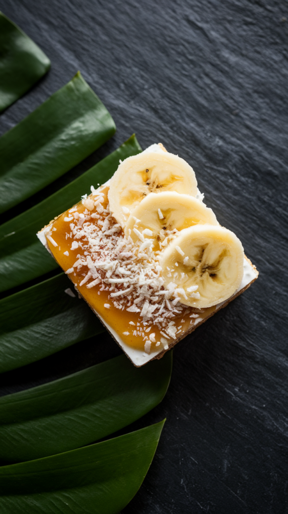 Tropical Coconut Overnight Weetabix topped with Banana 