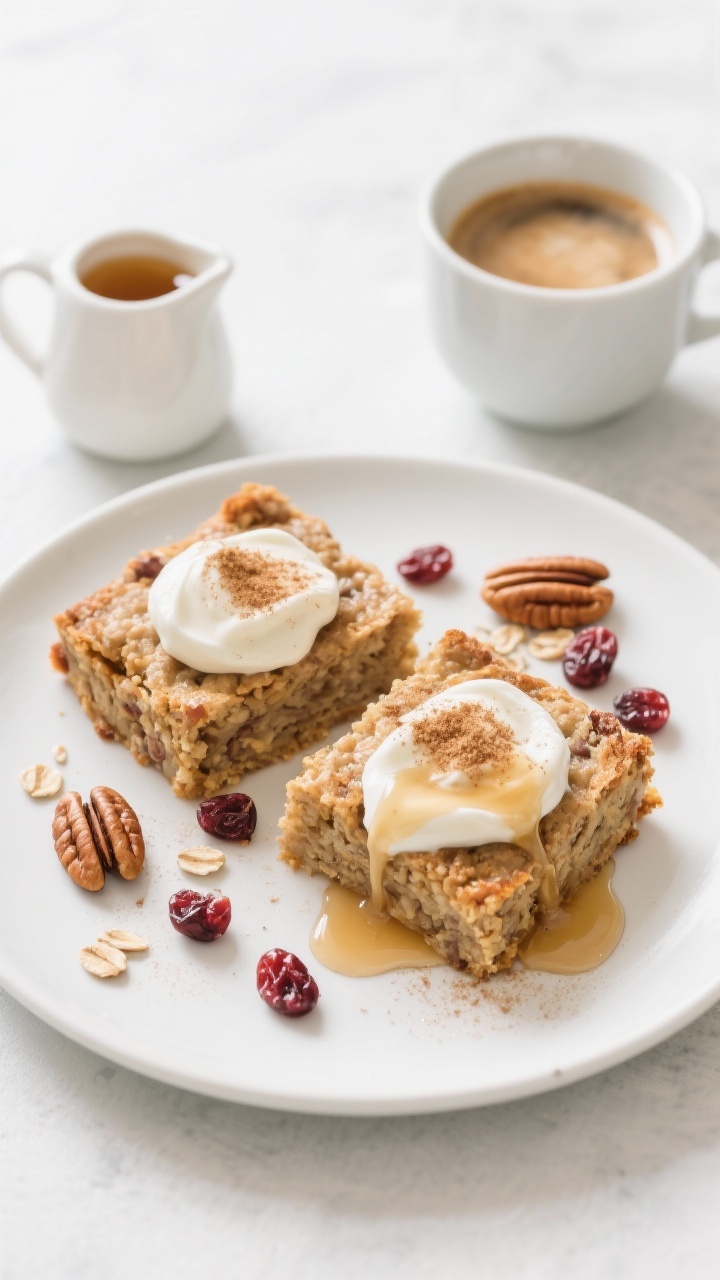 Final presentation top view: Tasty top-down breakfast scene with two neatly cut slices of Cinnamon A