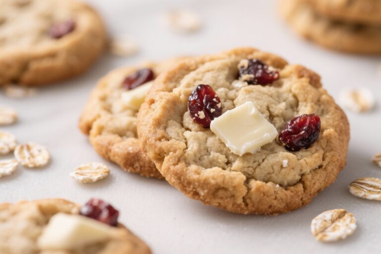 White Chocolate Cranberry Oatmeal Cookies – Chewy, Sweet, and Perfectly Festive