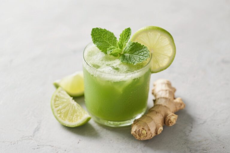 Green Citrus Detox Juice With Ginger and Mint – Bright, Zesty, and Refreshing