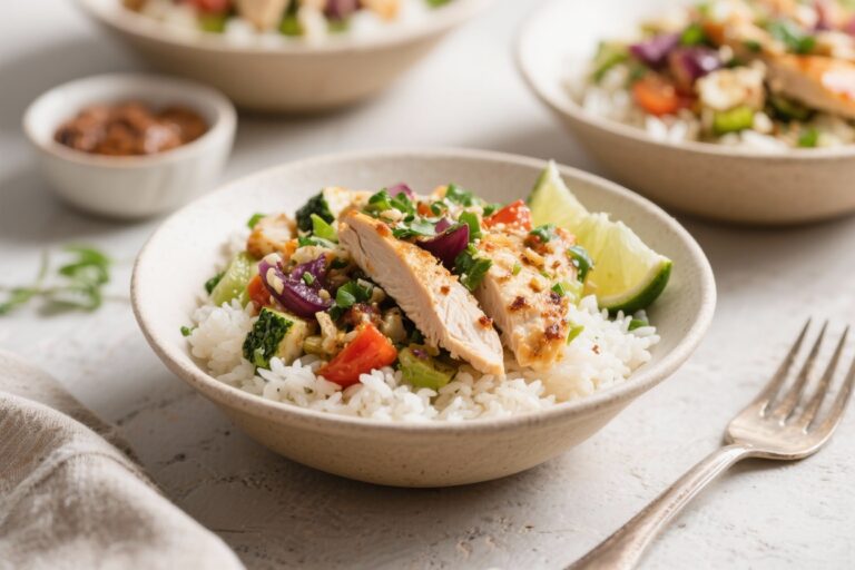 High Protein Greek Chicken Rice Bowls (Perfect for the Week)