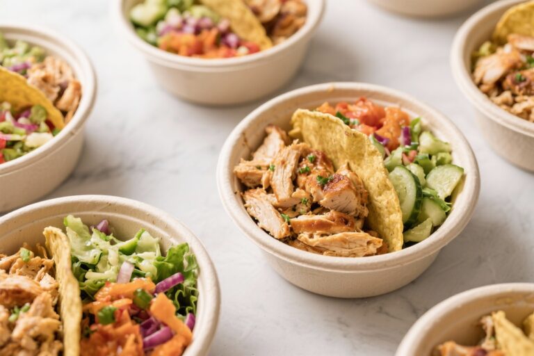 High Protein Taco Chicken Meal Prep Bowls (Low Cal & Filling)