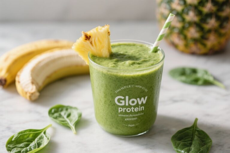 Green Glow Protein Smoothie (Spinach, Pineapple & Banana-Free)