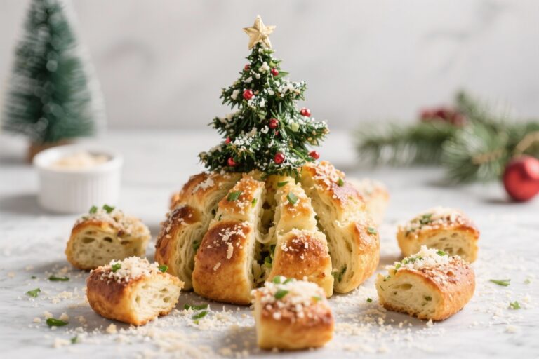 Garlic Parmesan Christmas Tree Pull-Apart Bites – Festive, Cheesy, and Easy