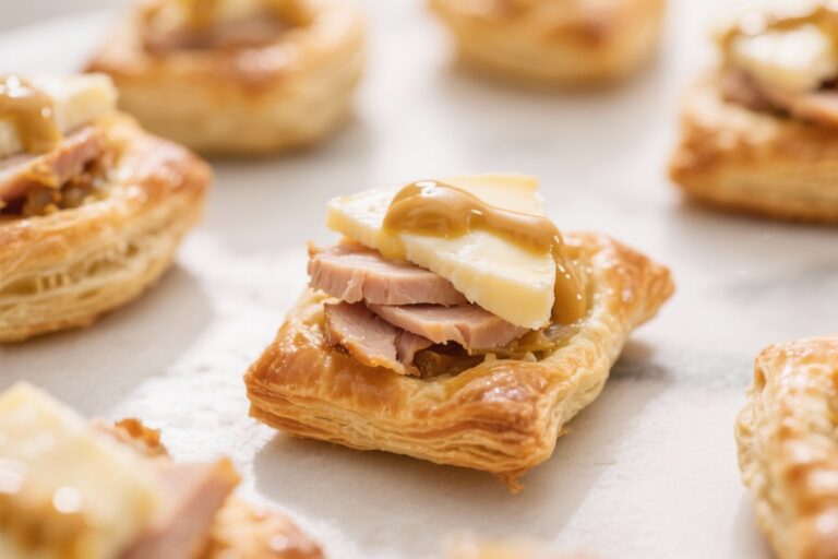 Honey Mustard Turkey & Brie Puff Pastry Bites – Easy, Elegant, and Crowd-Pleasing