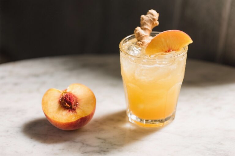 Peach Ginger Sunrise Mocktail (Refreshing & Easy) – Bright Flavor, No Alcohol