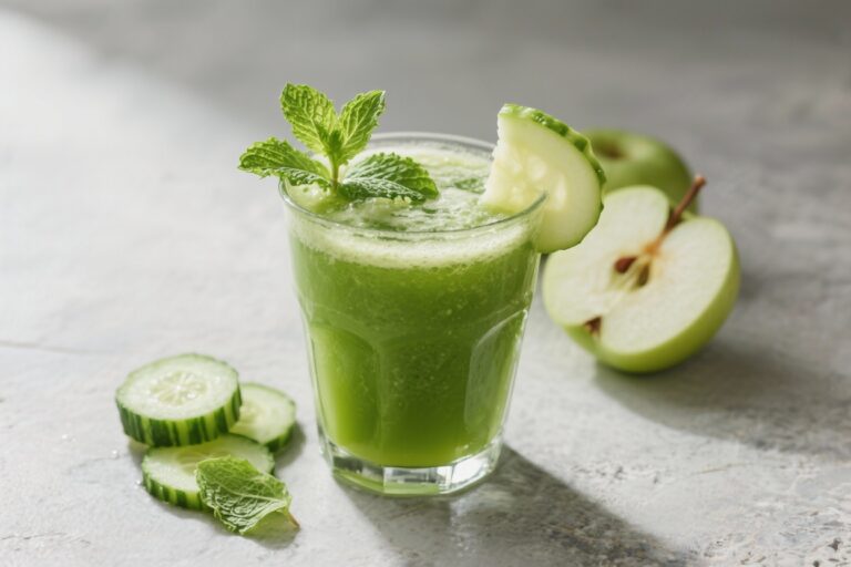 Green Juice for Clear Skin & Glow (Cucumber, Apple & Mint)