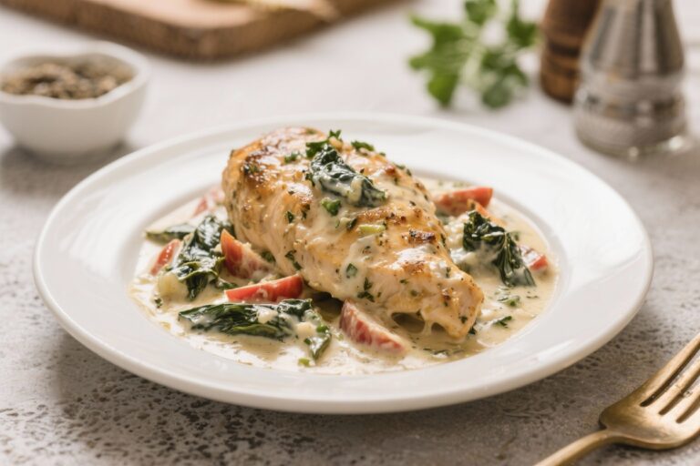 High-Protein Creamy Tuscan Chicken (Under 450 Calories)