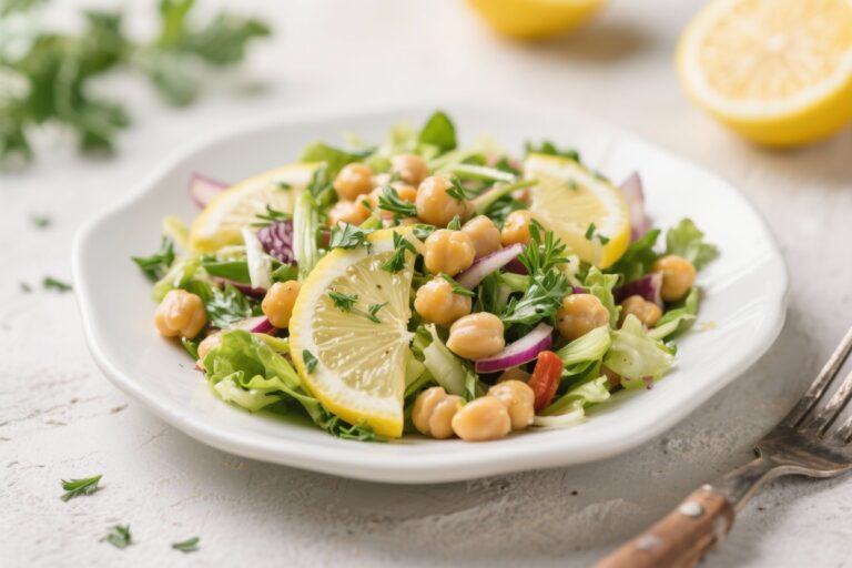 Low-Cal Lemon Herb Chickpea Spring Salad – Bright, Fresh, and Satisfying