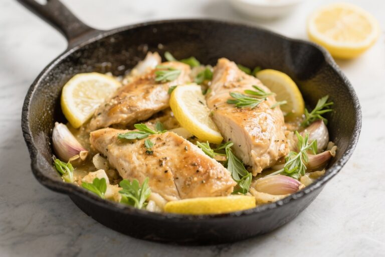 High-Protein Lemon Garlic Chicken Skillet (Light, Fresh & Spring-Ready)