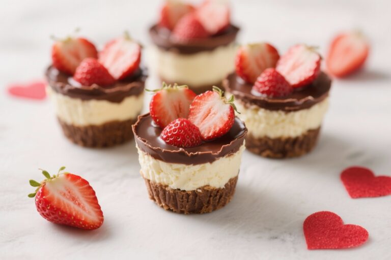 High-Protein Chocolate Strawberry Cheesecake Cups (Valentine’s Dessert)