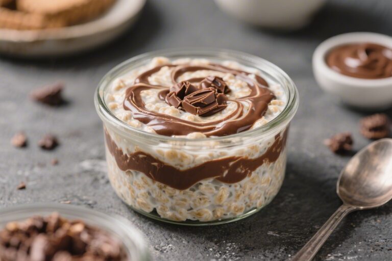 Nutella Swirl Overnight Oats – Creamy, Chocolate-Hazelnut Breakfast