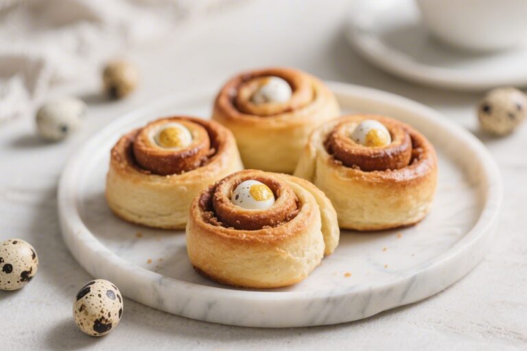 Mini Egg Stuffed Cinnamon Rolls – Soft, Gooey, and Festive