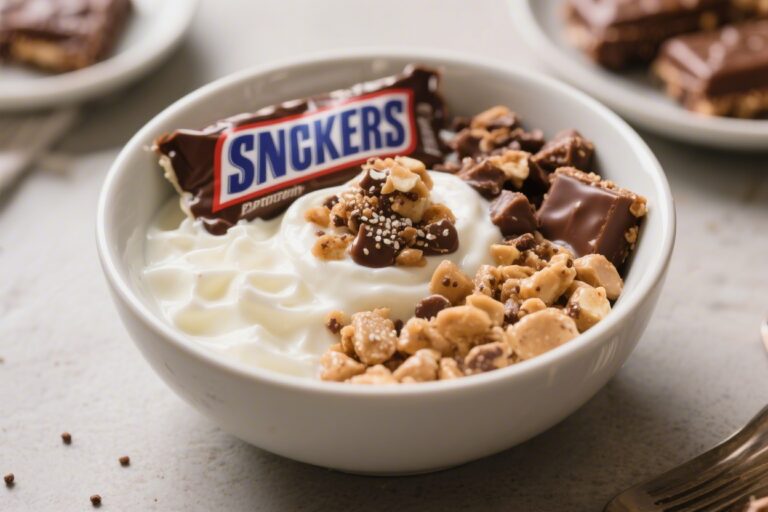 Healthy Snickers Protein Yogurt Bowl (High Protein, Low Sugar)