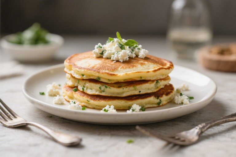 Savory Cottage Cheese Protein Pancakes