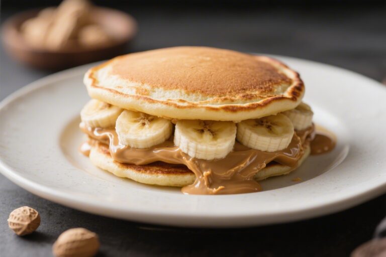 High Protein Pancakes Stuffed With Peanut Butter & Banana
