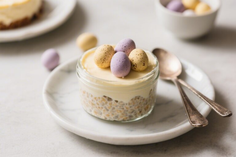 Mini Egg Cheesecake Overnight Oats – A Fun, Creamy Make-Ahead Breakfast