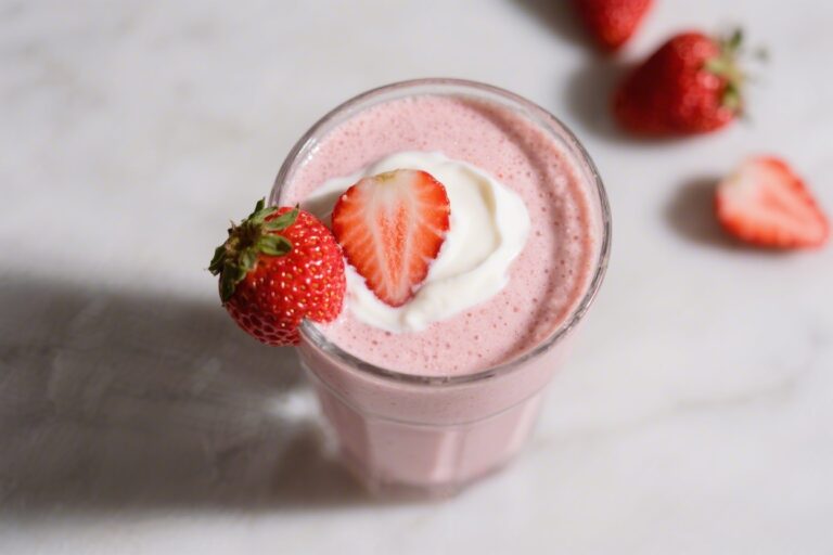 Thick Strawberry Greek Yogurt Smoothie – Creamy, Cold, and Satisfying