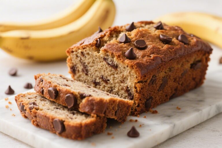 Moist Chocolate Chip Protein Banana Bread – Soft, Sweet, and Satisfying
