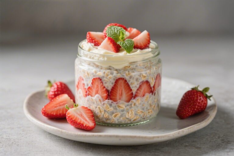 High Protein Overnight Oats Strawberry Cheesecake Overnight Oats – A Creamy, Satisfying Make-Ahead Breakfast
